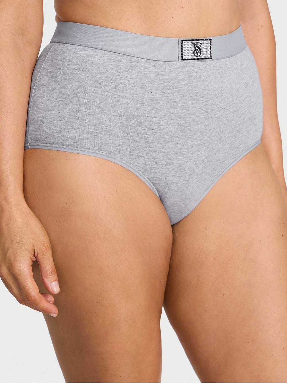 NWT Victoria’s Secret Logo Cotton Shine Patch Modern Brief Panty.